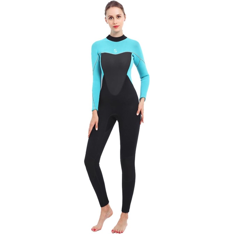 3mm Wetsuit Women Neoprene Long Sleeves Full Wetsuit for Diving Surfing Kayaking Snorkeling