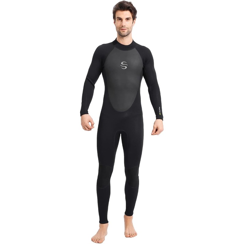 Wetsuit Men 3mm Neoprene Long Sleeves Full Wetsuit for Diving Surfing Kayaking Snorkeling