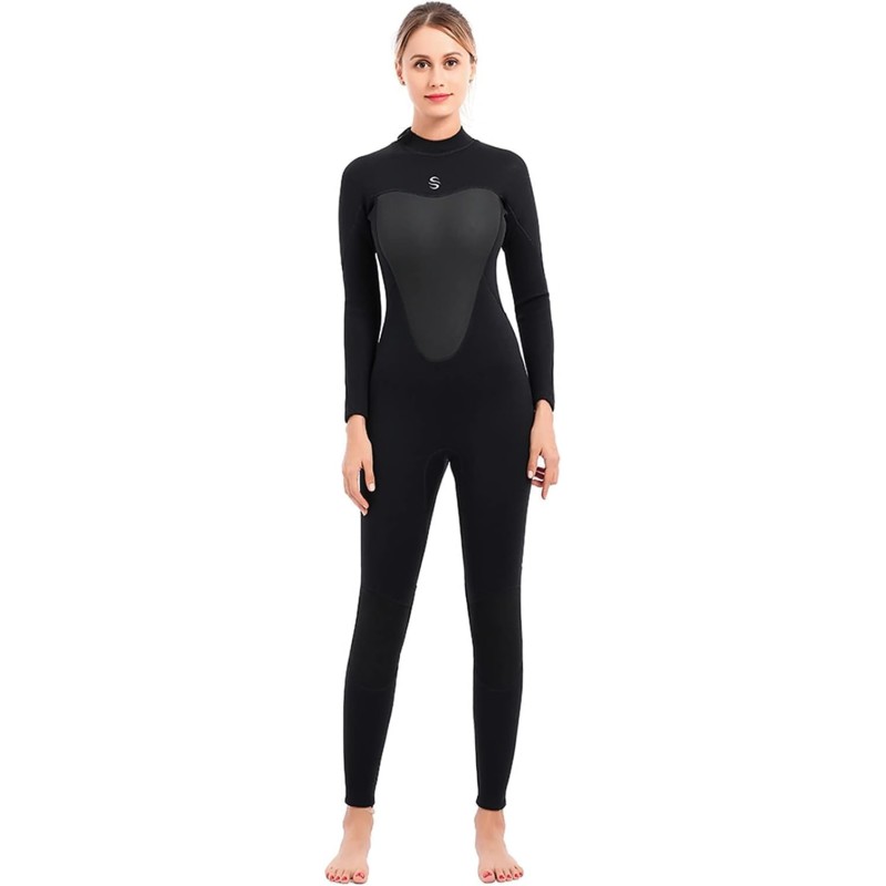 3mm Wetsuit Women Neoprene Long Sleeves Full Wetsuit for Diving Surfing Kayaking Snorkeling