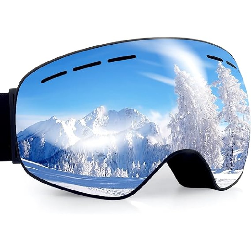 Ski Goggles Anti Fog UV Protection Double Layer Spherical Lens Snow Snowboard Goggles for Women Men Youth