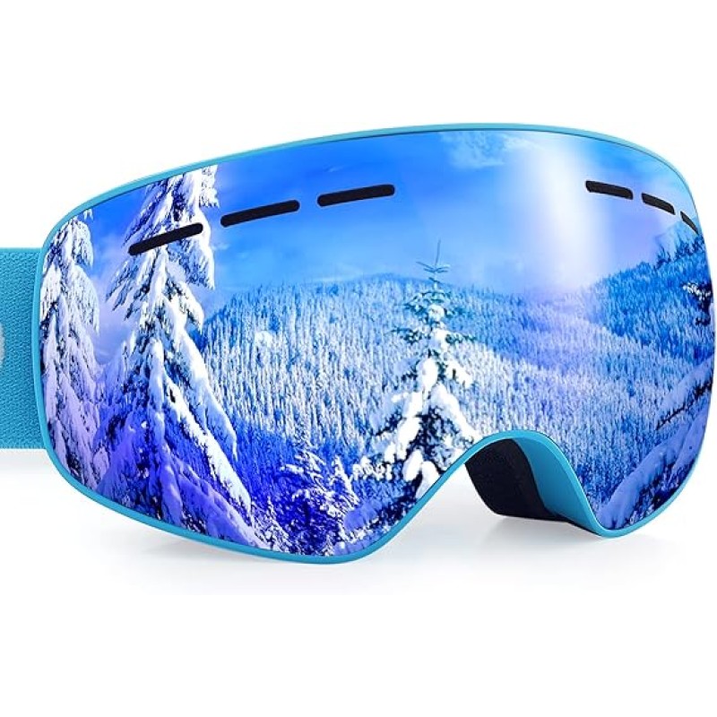 Ski Goggles Anti Fog UV Protection Double Layer Spherical Lens Snow Snowboard Goggles for Women Men Youth