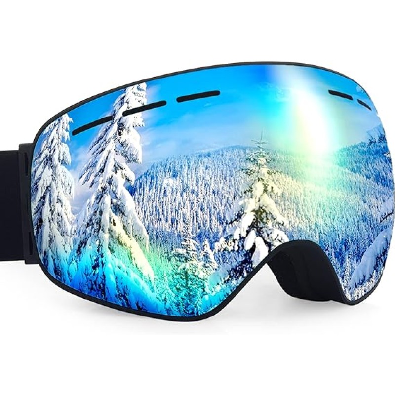 Ski Goggles Anti Fog UV Protection Double Layer Spherical Lens Snow Snowboard Goggles for Women Men Youth